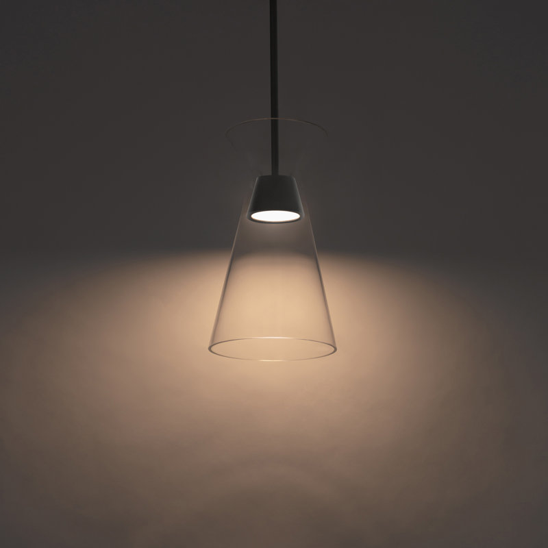 Mini-luminaire suspendu DEL 13,75 po Chandra 3000K, Noir