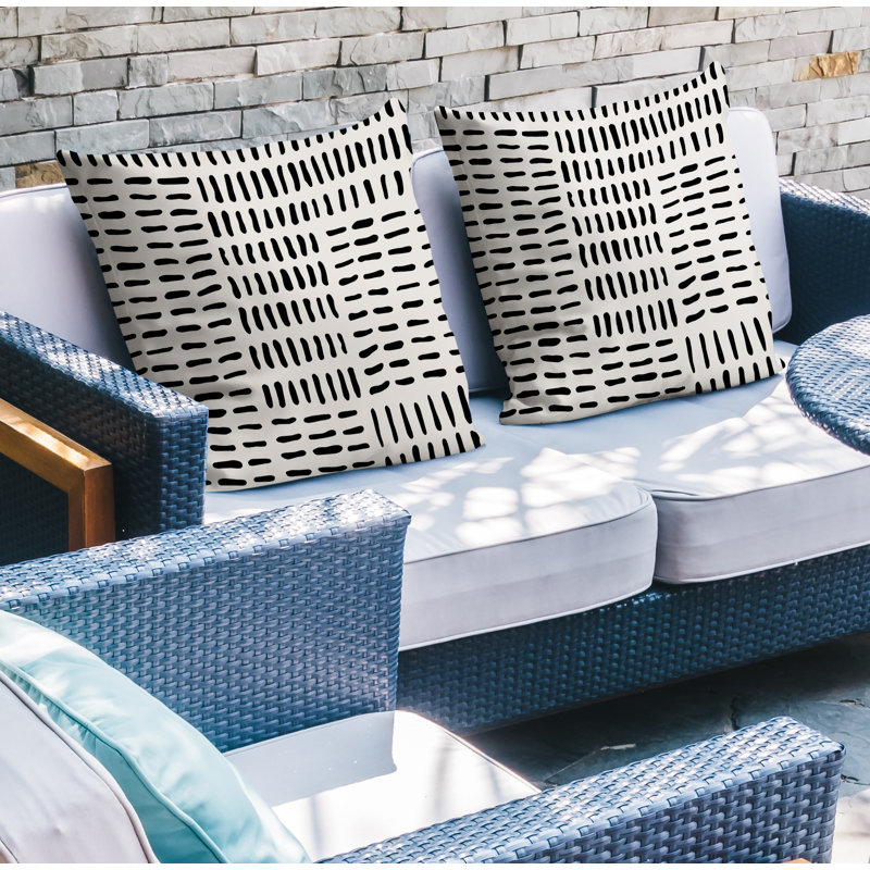 Outdoor Reversible Throw Pillow, 17W" x 17H", Champagne
