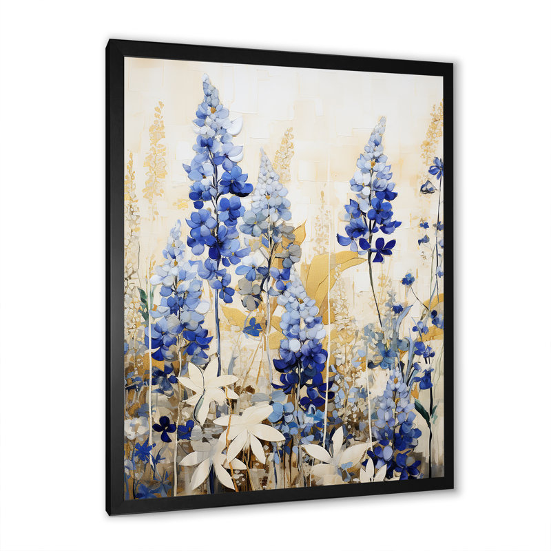 «Blue Bonnets Simplicity Meadow - Blue Bonnets», reproduction sur toile FDP107231, Noir, H 44 po x l 34 po x P 1,5 po