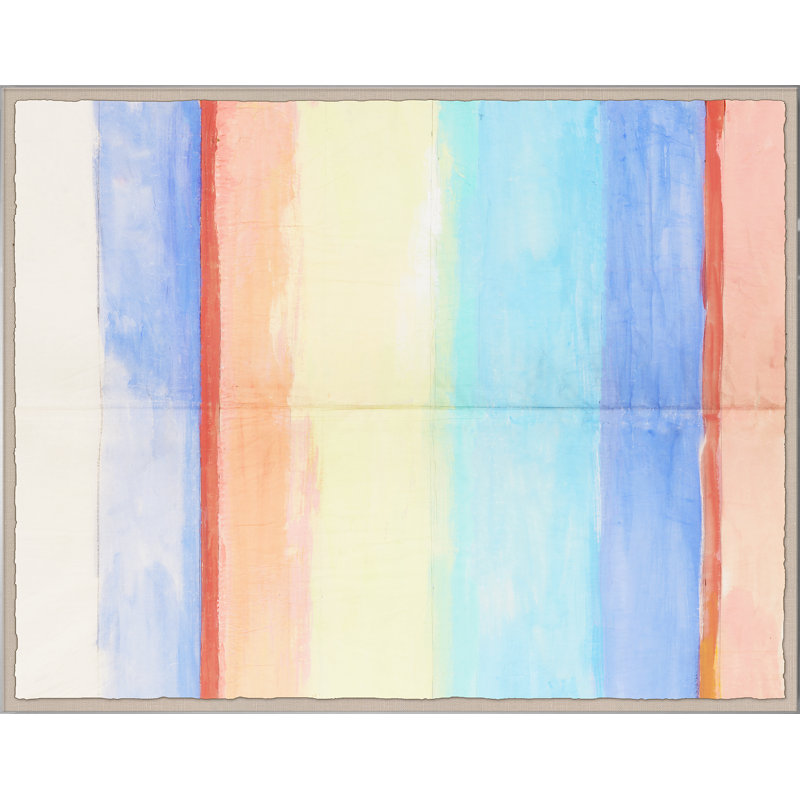 Couleurs Mélangee 1 par Paule Marrot - reproduction imprimée, Boîte en acrylique, H 44 po x l 56 po x P 1,25 po