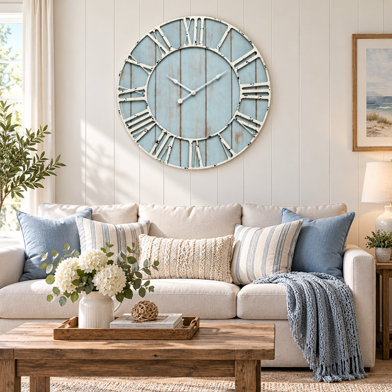 Large Farmhouse Wall Clock 24 Inch