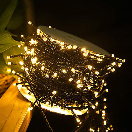 Solar Lichterkette 50m 500LEDs Solar Weihnachtsbeleuchtung Warmweiß