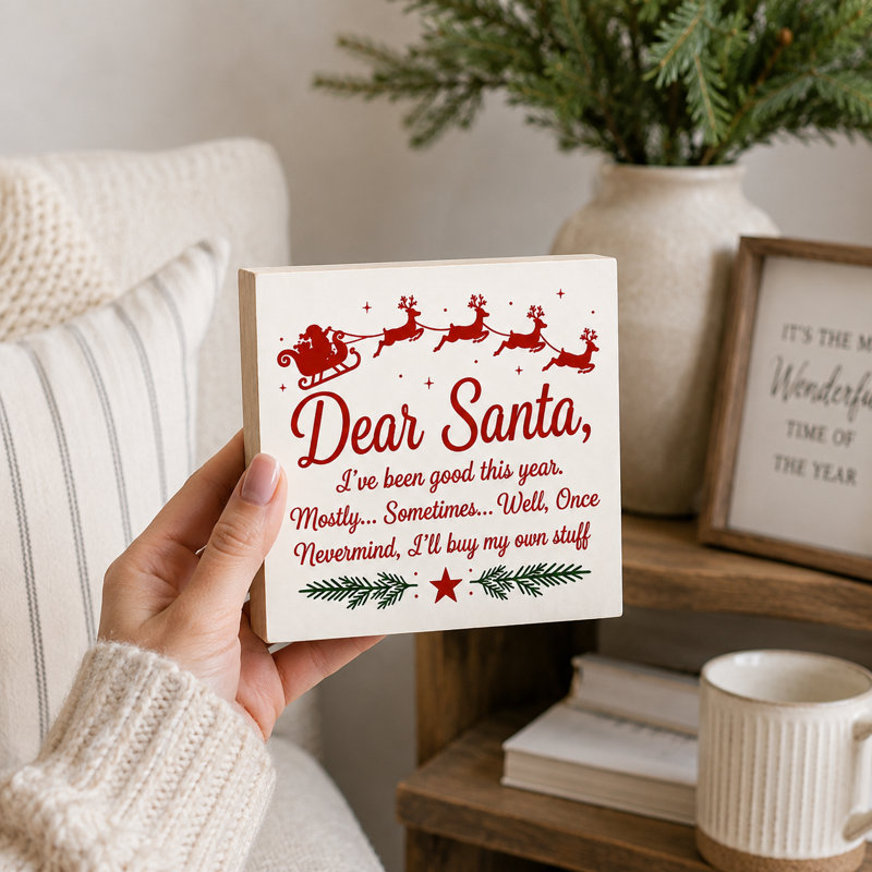 Cher Père Noël, j'ai été bon - Décoration de Noël amusante