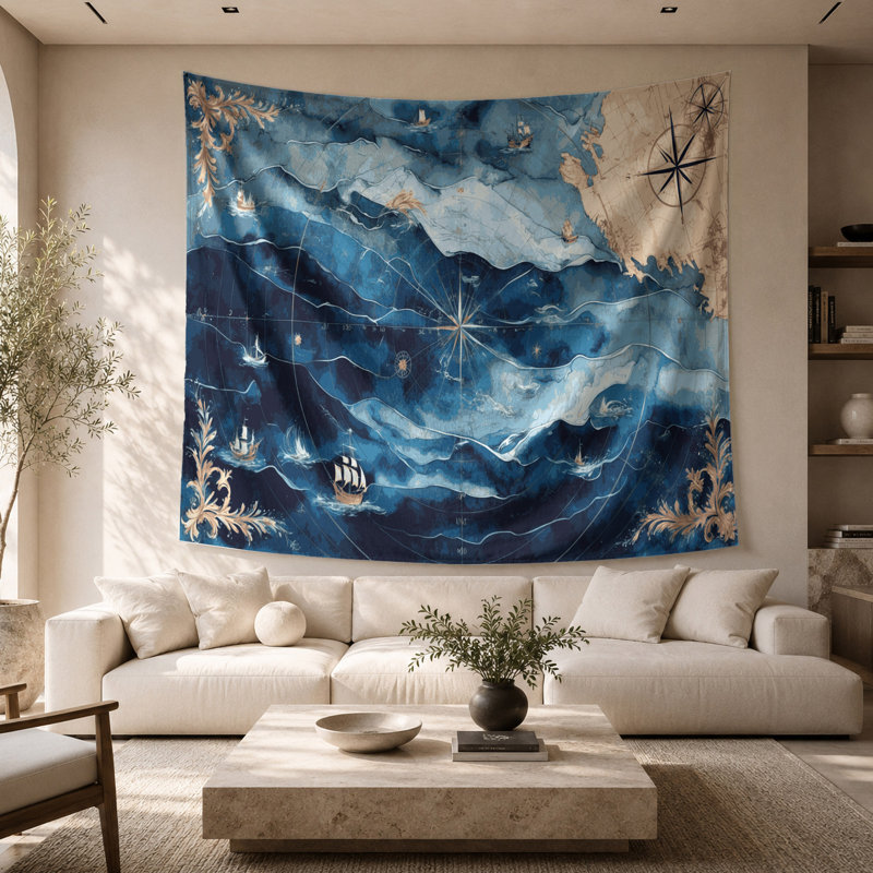 Tapisserie murale nautique, 26 po x 36 po
