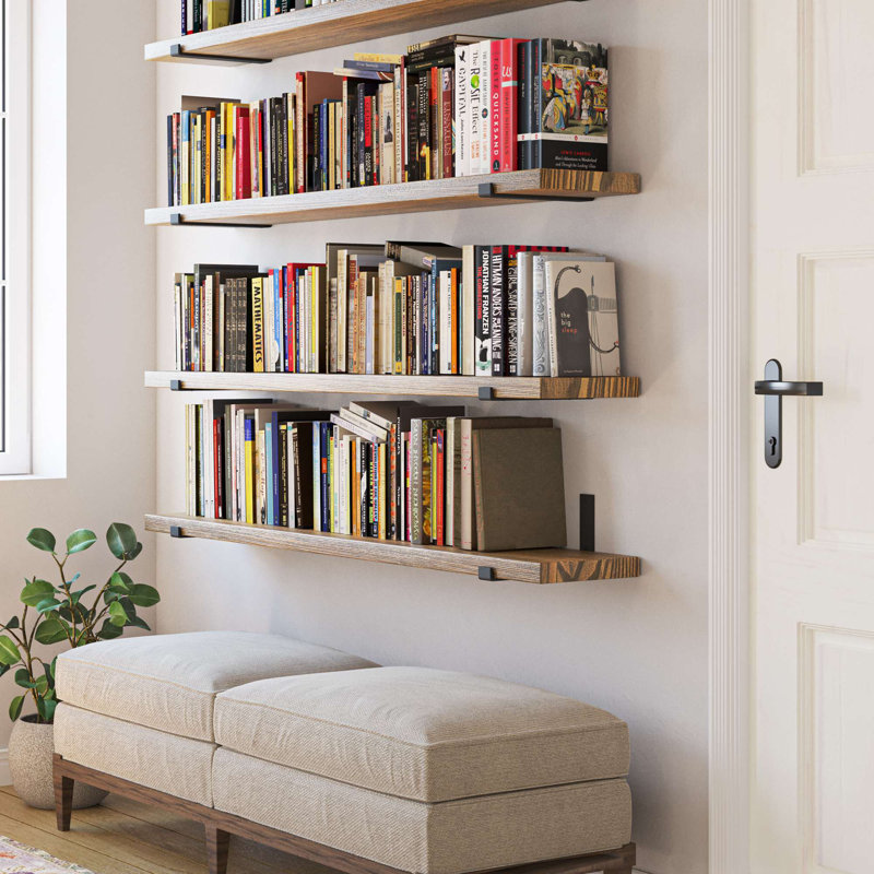 Cressing Paulownia Bracket Shelf, 6" H x 60" W x 9.9" D