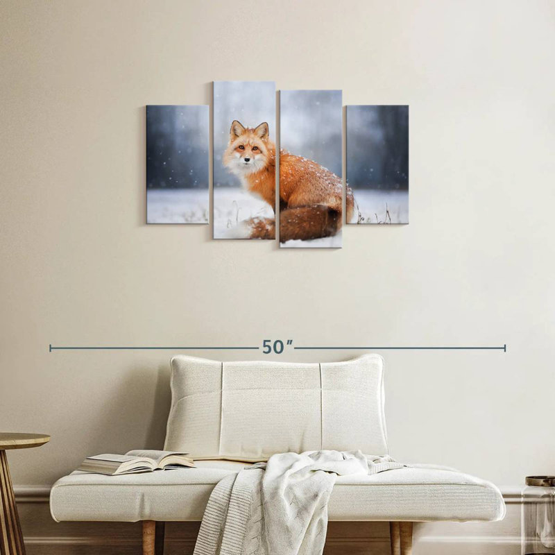 Portrait de petit renard roux Brampt, H 22 po x l 36 po