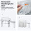 Table glacière à deux niveaux avec support d'extension pliable, table de glace extérieure de 4 pieds avec jupe assortie et tuyau d'évacuation