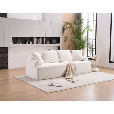 Canapé combiné 4 places, tissu en laine au crochet, canapé à compression pleine éponge, canapé combiné avec 4 coussins pour la maison / Mobilier de maison / appartement / bureau / maison
