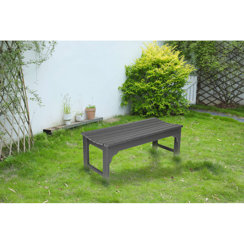 Banc Adirondack sans dossier avec texture en bois, banc pour chambre à coucher, Gris