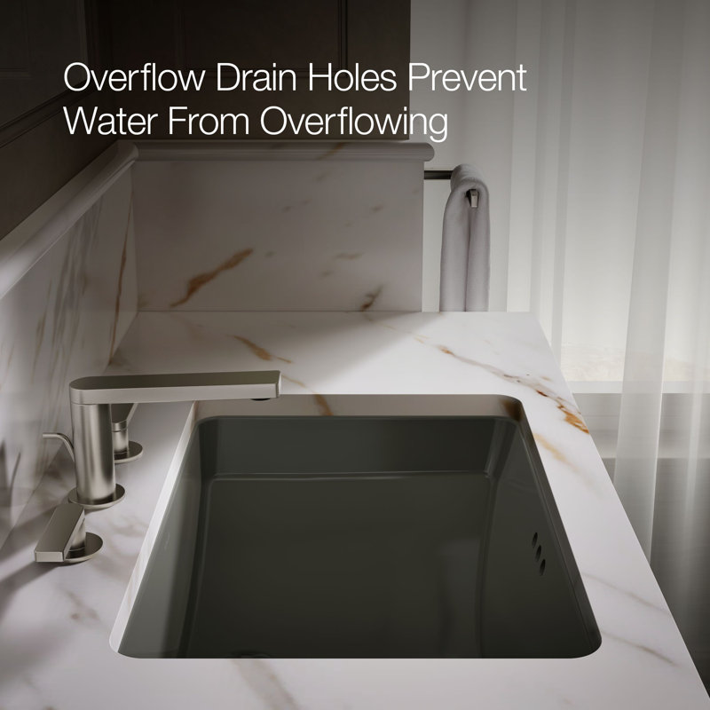 Ladena® Vitreous China Rectangular Undermount Bathroom Sink with Overflow, Thunder Gray