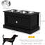 Grande station d'alimentation pour chien avec rangement, capacité de 11 L, noir, acier inoxydable amovible pour un espace de rangement hygiénique pour animaux de compagnie