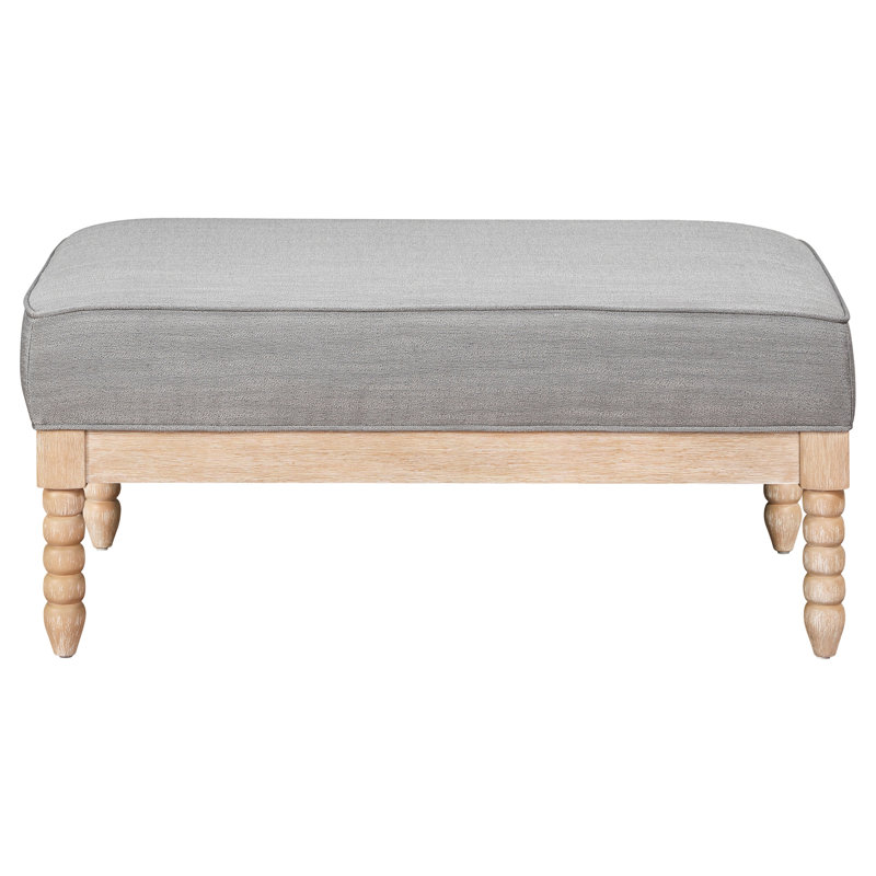 Siège en tissu classique gris avec structure en bois massif de 41,3 po de long et mousse