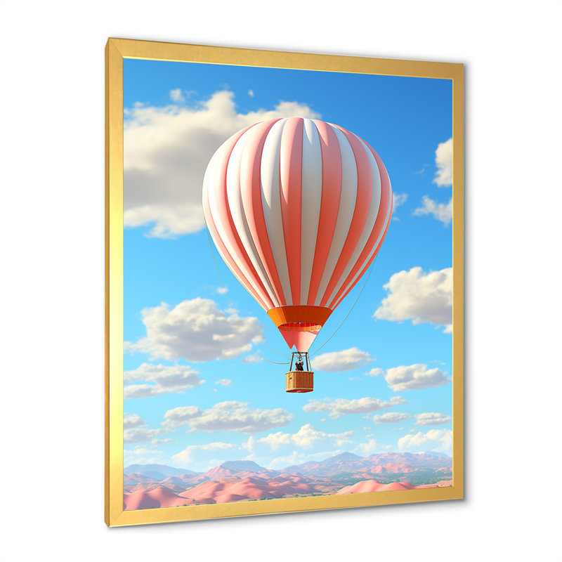 Vol en montgolfière et fantaisie, Cadre photo doré simple, H 20 po x l 12 po x P 1 po