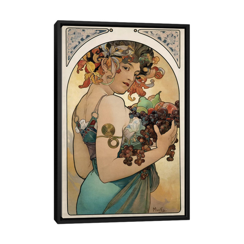 « fruit, 1897 », impression sur toile, H 26 po x l 18 po x P 1,5 po, Toile avec cadre noir, Pas de tapis