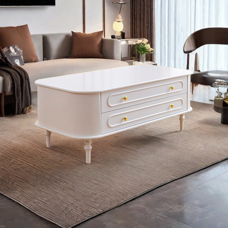Multi-level solid wood coffee table, 18.5" H x 47.24" L x 23.62" W