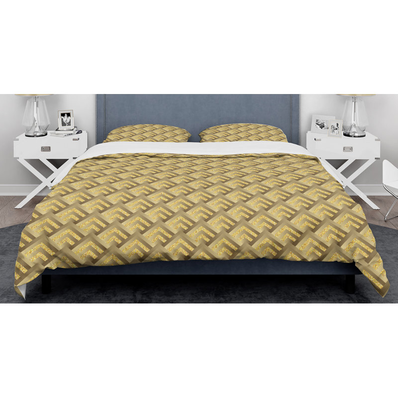 Retro Art Deco - Mid century bedding set - Modern Mid-century Bed cover set, King Duvet Cover + 2 Shams
