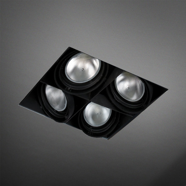 Ensemble de 4 lumières encastrées multiples 4 lumières, Noir