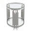 Table de bout ronde en verre à 2 niveaux avec cadre en verre transparent et argent-95940610-95940637