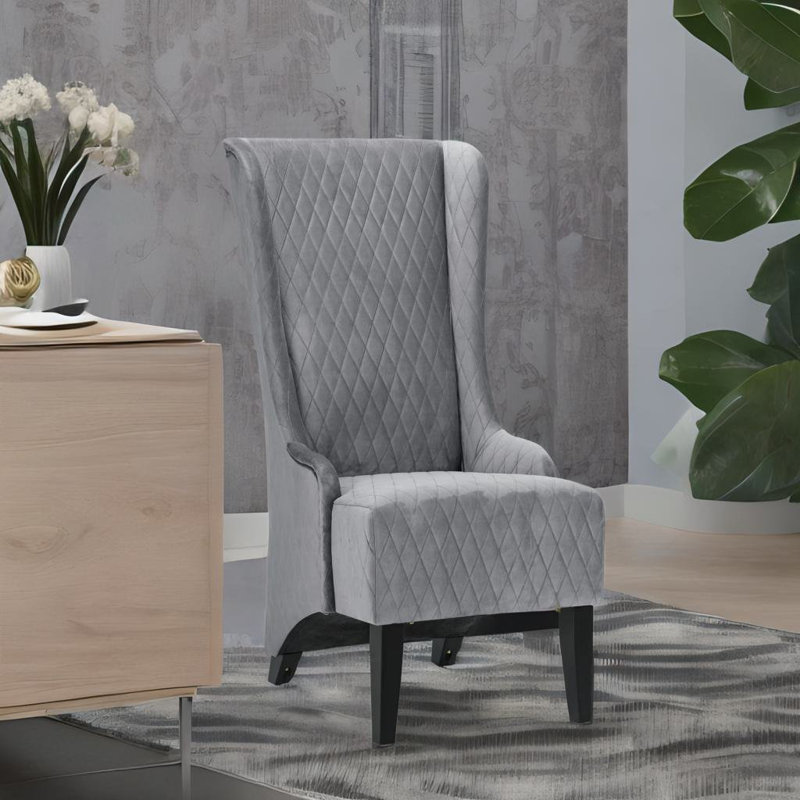 Rivah Upholstered Wingback Chair, Gray Revolution Performance Fabrics®, 1 