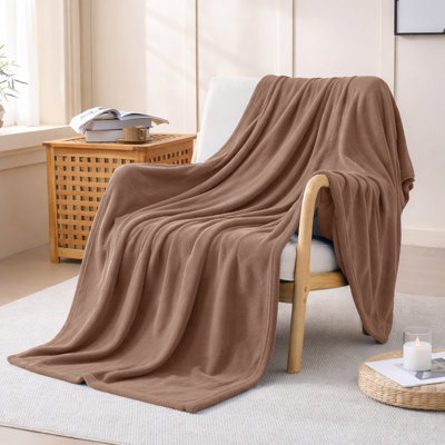 Couverture en fausse fourrure de vison clair de lune Moonlight - Couverture polaire réversible pour canapé et lit