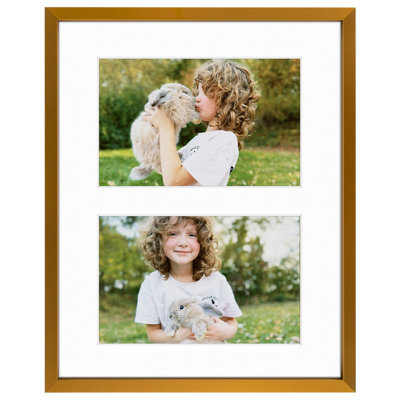 Metal Frames with Openings Mat, Deep Gold, Real Glass