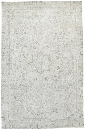 Tapis oriental antique antique délavé à motif floral 6 x 10