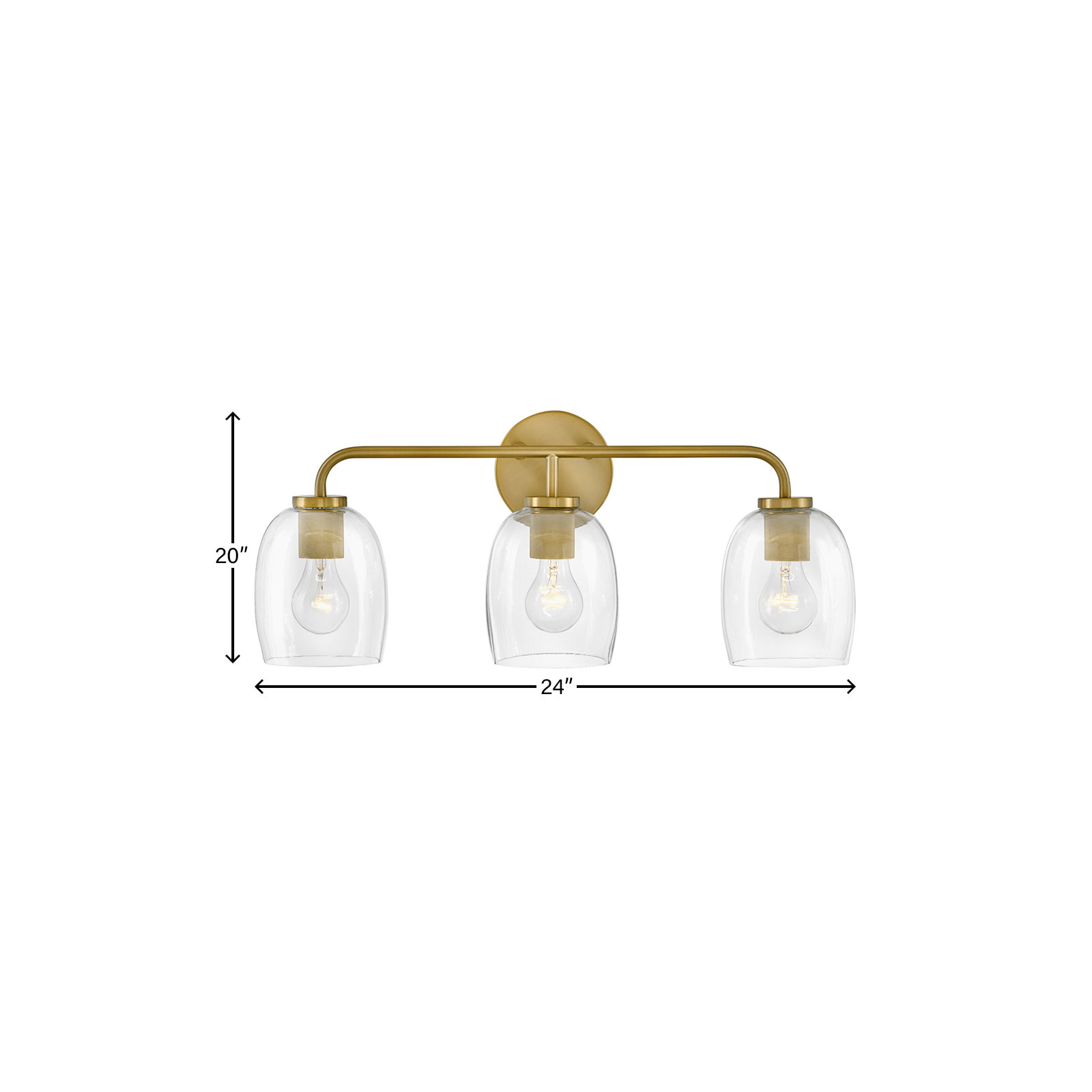 Attamore 3 Light Dimmable Vanity Light, Gold