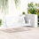 3 balancelles en bois avec table basse pliante, porte-gobelets et coffre-fort, capacité de 440 lb, charge de patio d'aspect blanc attrayante