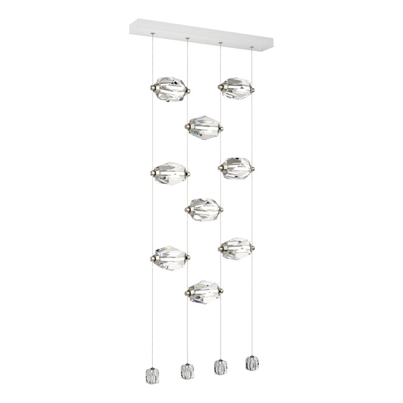 Gatsby 9 - Light Kitchen Island Geometric LED Pendant, White, White
