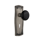Prairie Plate with Decorative Keyhole and Black Porcelain Door Knob