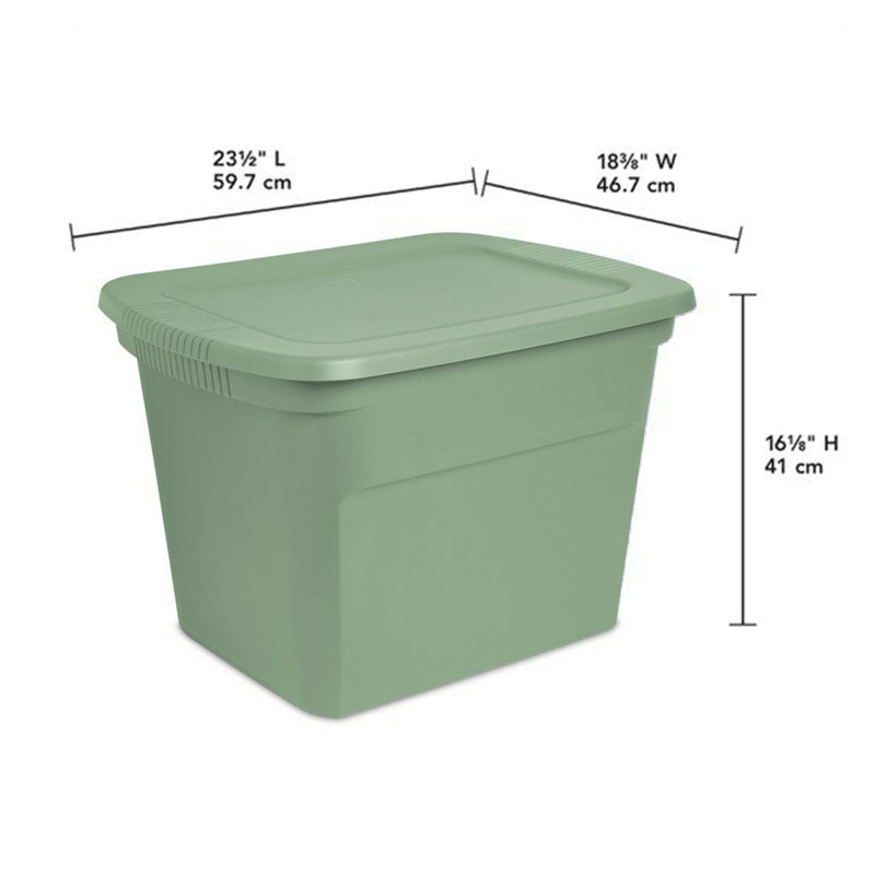 Sterilite Plastic Stackable Storage Tote Container Bin, Crisp Green
