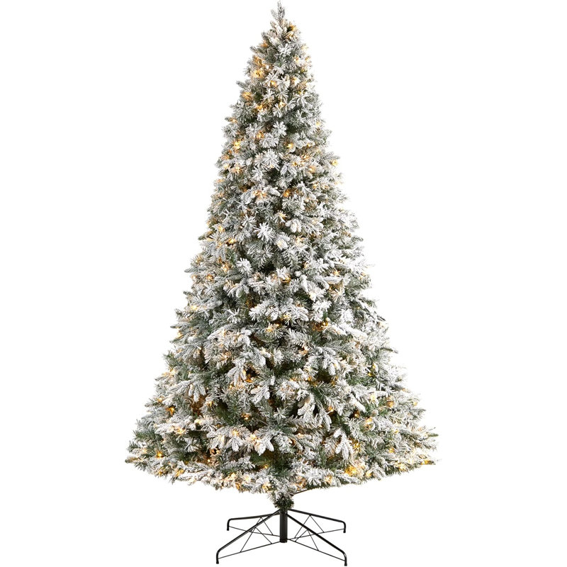  Vermont Flocked Mixed Pine Artificial Christmas Tree with Lights