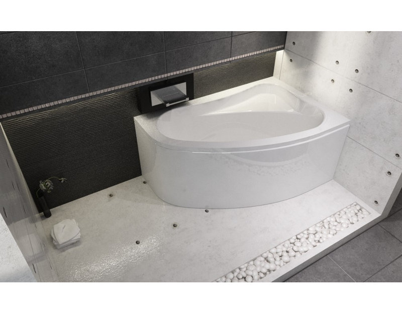 x Soaking Acrylic Bathtub, 56.5cm H x 160cm L x 105cm W