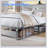 Queen Size Bed Frame with Headboard, Metal Platform Bed Frame with Charging Station