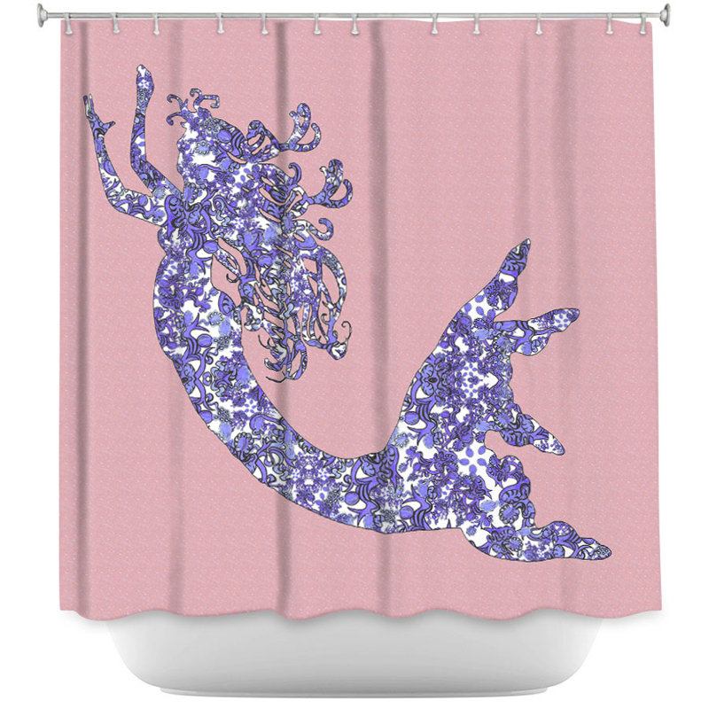 Rideau de douche simple Bellingham, Rose / pervenche