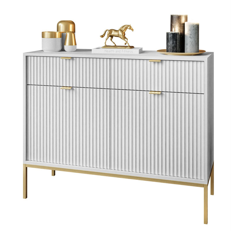 Allanah 104cm W 2 - Drawer Chest of Drawers, White