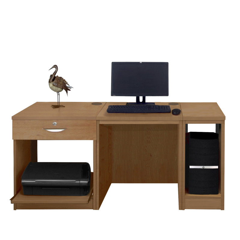 Walshaw Solid Wood Base Computer Desk, English Oak