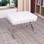 Repose-pieds en cuir capitonné Classic avec structure en acier inoxydable-87388487