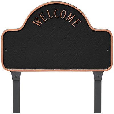 Enseigne d’adresse pour pelouse sur 3 lignes welcome