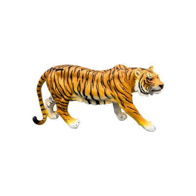 Life Size Resin Tiger Garden Statue, 33" Outdoor Wildlife Sculpture For Lawn, Patio And Yard Decor