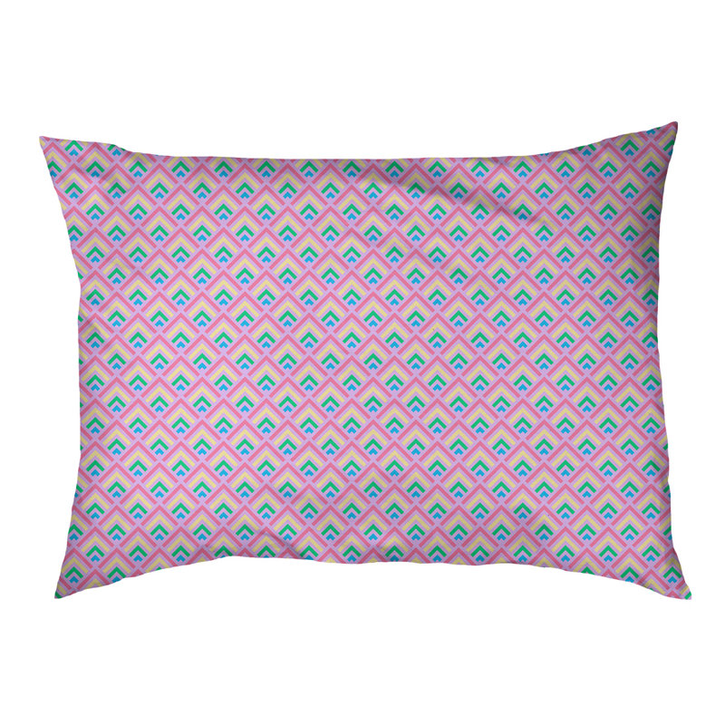 Coussin d'extérieur pour chien Campion, Moyen (L 29,5 po x P19,5 po x H 9,5 po), Violet / jaune clair / vert