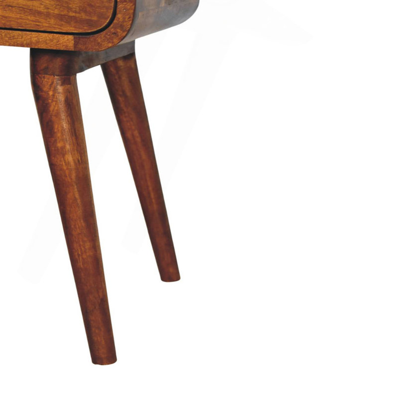 Mini table de chevet Avora avec 1 tiroir, pieds nordiques, brun foncé Avora