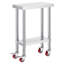 Table de travail en acier inoxydable avec roulettes 24 x 12 x 32 pouces Table de préparation avec 4 roulettes Table de travail robuste pour la cuisine commerciale
