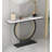 39.37" White;Black Rectangular Marble;Iron Console Table-1132564194