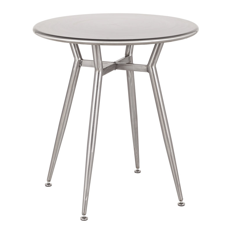 Palermo Round Metal Dining Table, Silver