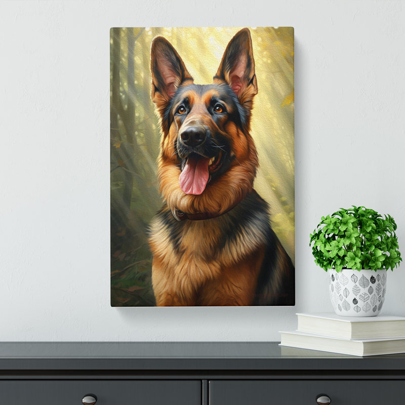 German Shepherd Realism - Wrapped Canvas, 60cm H x 40cm W x 3cm D