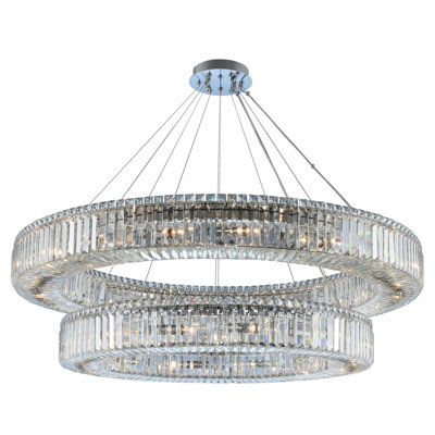 Rondelle 30 LT Chrome/Clear Tiered Chandelier Allegri