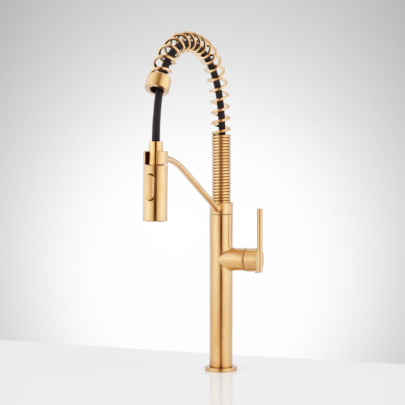 Eiler Single Handle Pull Down Kitchen Faucet, Brushed Gold