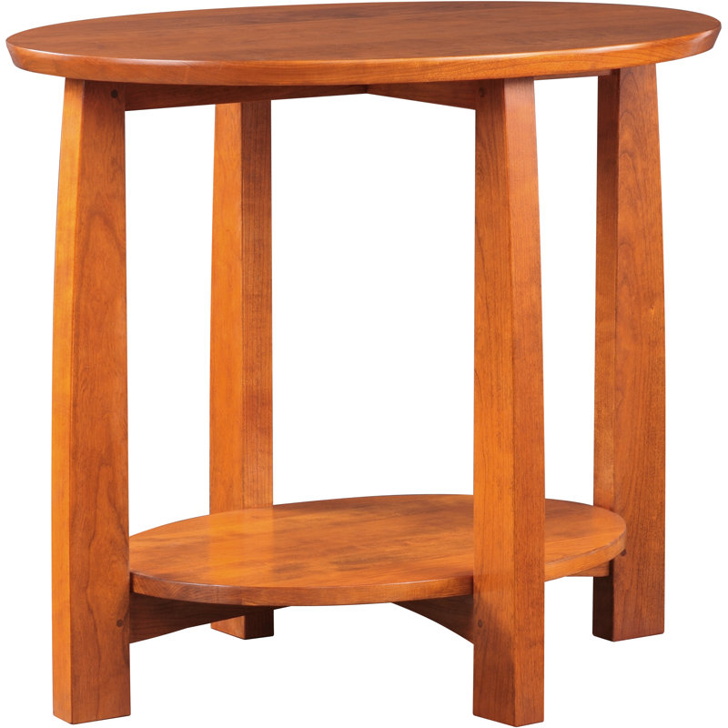 Highlands Solid Wood End Table with Storage, Central Valley