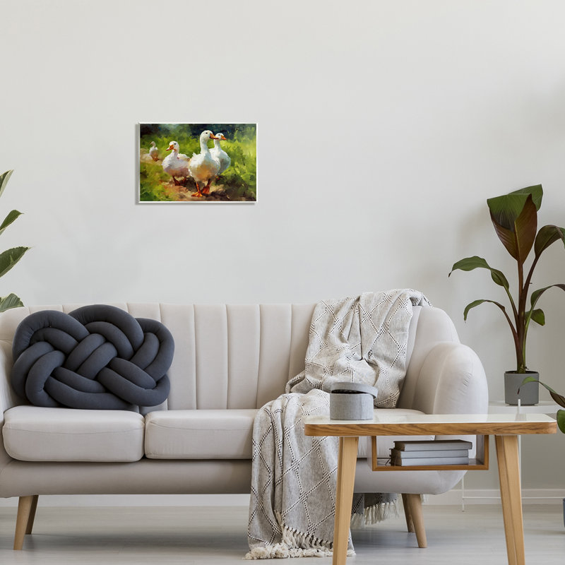 Az-076 - Famille de canards dans la nature par Ziwei Li, H 10 po x l 15 po x P 0,5 po